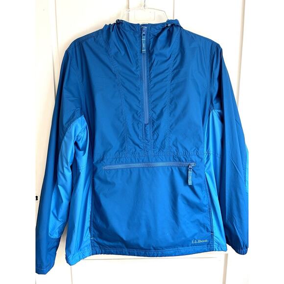 Hooded Men’s XL LL Bean Blue Pullover Windbreaker She’ll Jacket - Picture 1 of 5